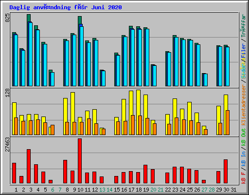 Daglig användning för Juni 2020