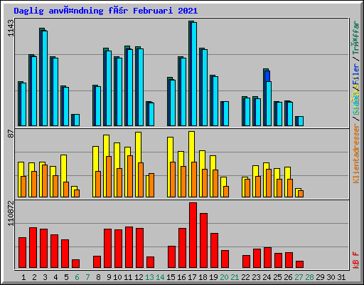 Daglig användning för Februari 2021