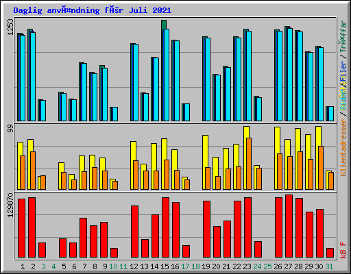 Daglig användning för Juli 2021