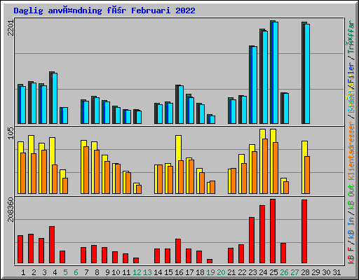 Daglig användning för Februari 2022