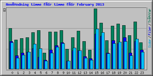 Användning timme för timme för February 2013