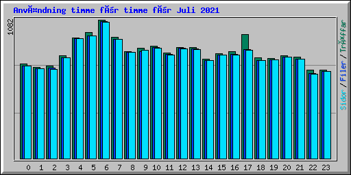 Användning timme för timme för Juli 2021