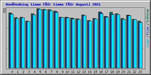 Användning timme för timme för Augusti 2021